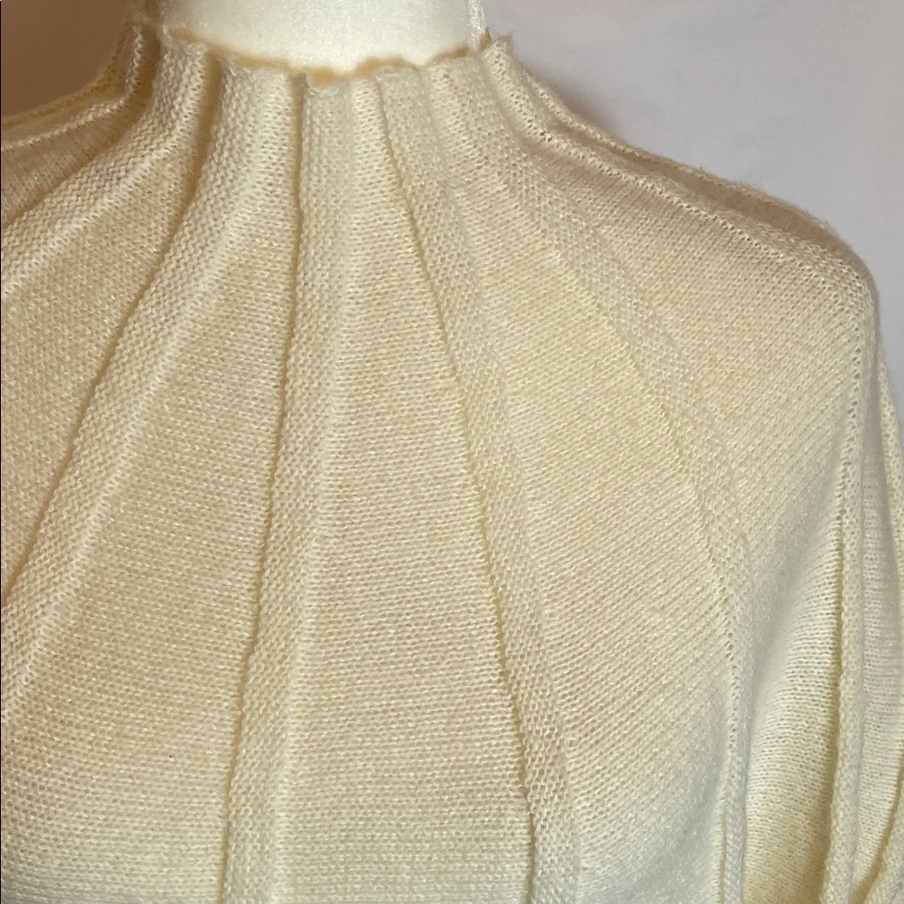 Elegant Cream Women's Poncho Sweater - Picture 3 of 4